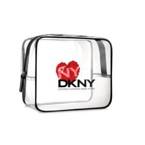 Donna Karan DKNY MYNY Clear Cosmetic Case Bag Perfume Red Heart GWP NWT